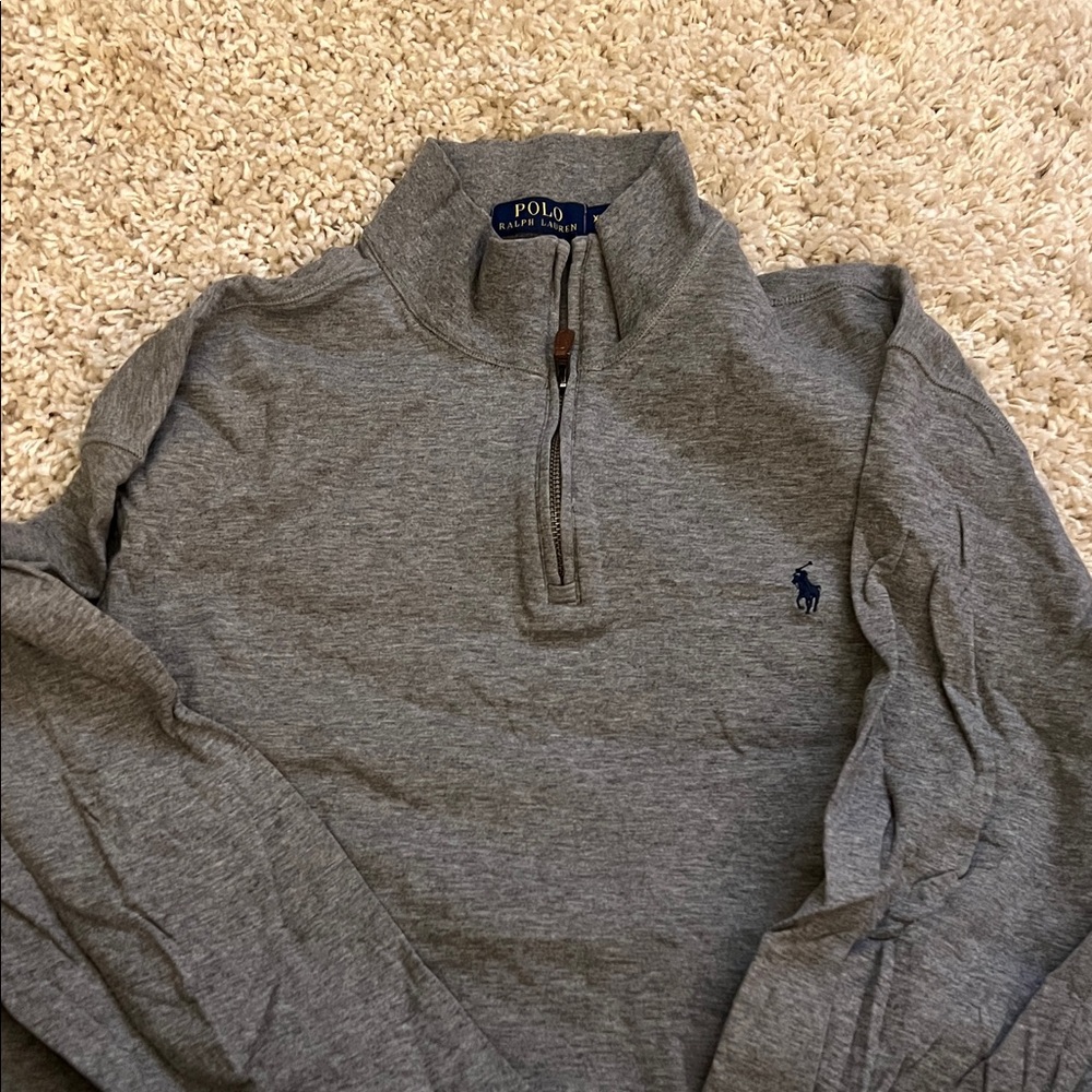 Ralph Lauren Heather Gray Quarter-Zip Sweater